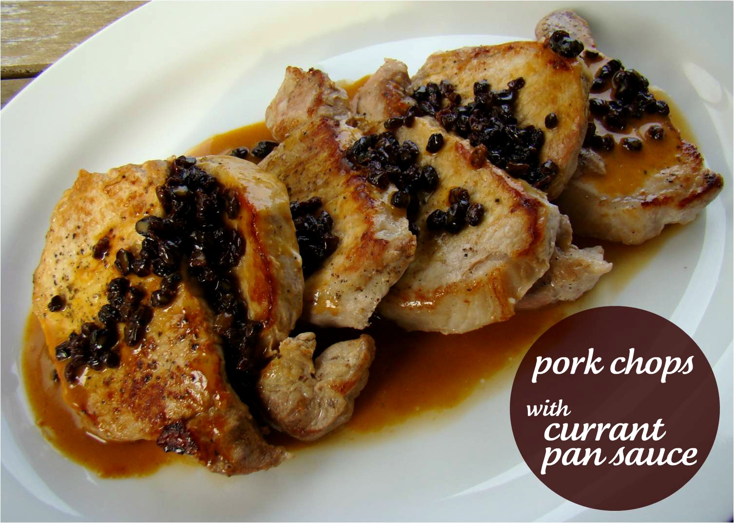 Pork chops with currant pan sauce
