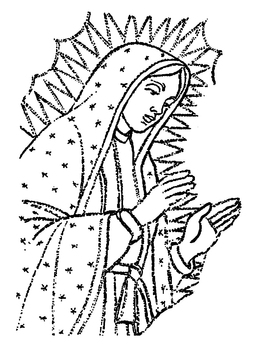 Me gusta la clase de religión: Virgen de Guadalupe para colorear