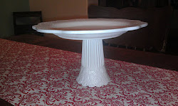 Silky White Tall Floral-y Feminine Platter (SOLD)