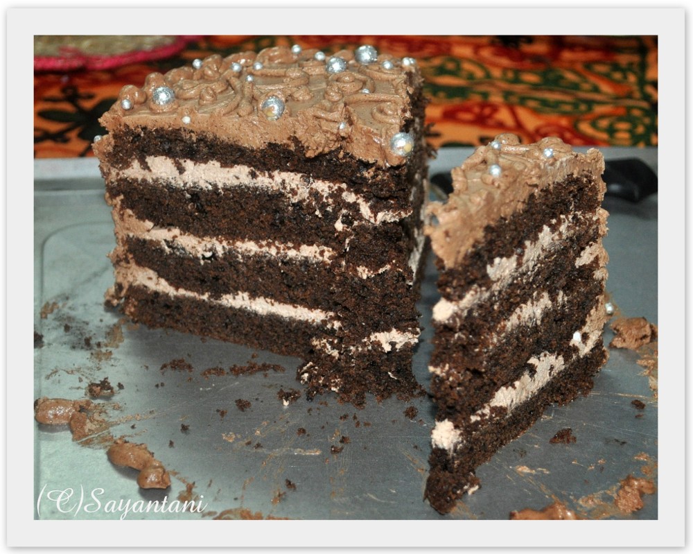 Chocolate Fudge Birthday Cake With Chocolate Butter Cream Icing A