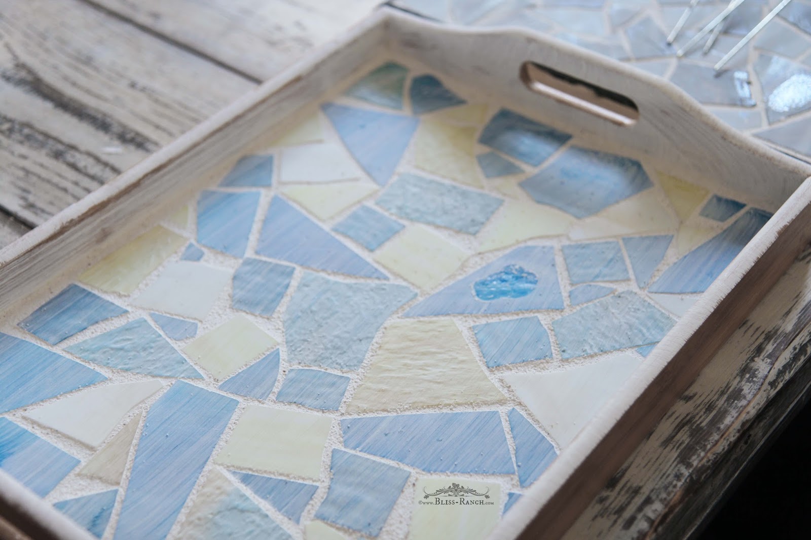 Bliss Ranch Stained Glass Mosaic Tray