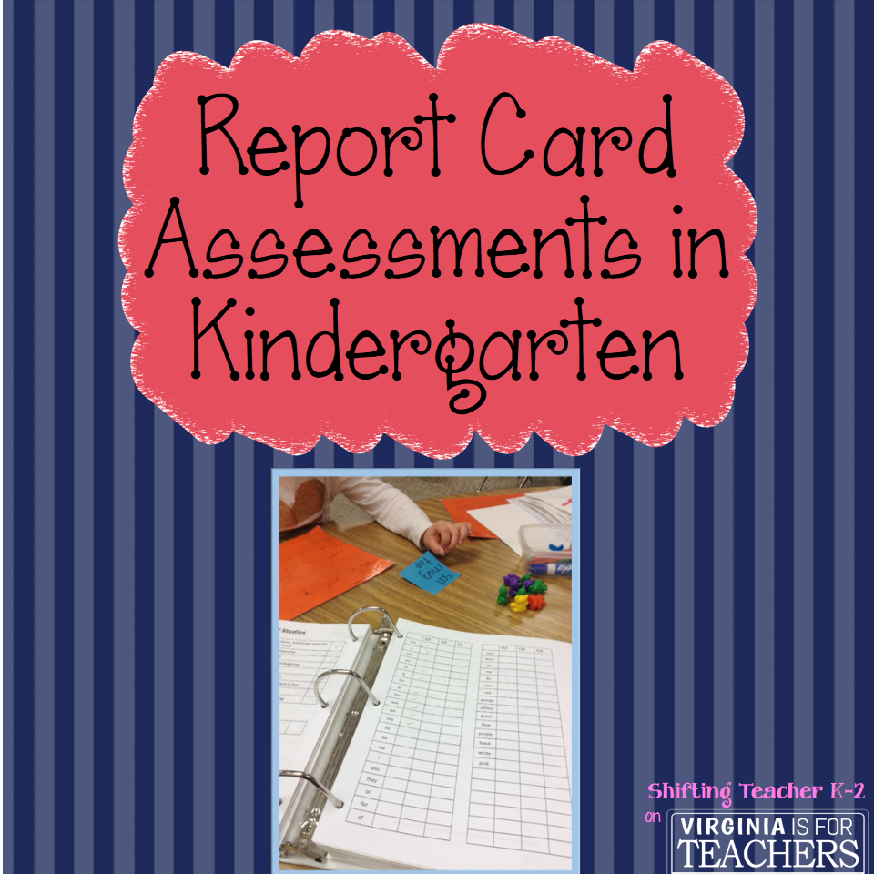 Assessments in Kindergarten Virginia is for Teachers