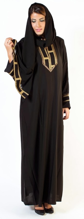 أحدث موديلات العبايات الخليجية والعربية للمحجبات باللون الاسود مشترك مع بعض الالوان Arabic-Abaya-Designs+-2014-0011