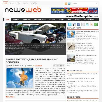 NewsWeb blog template. template blogger with magazine style template. template blogger with image slider template