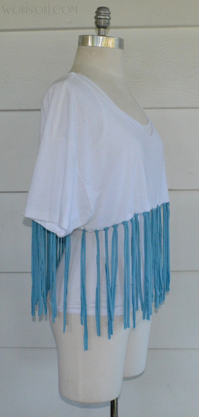 WobiSobi Color Block No Sew, Fringe Shirt DIY