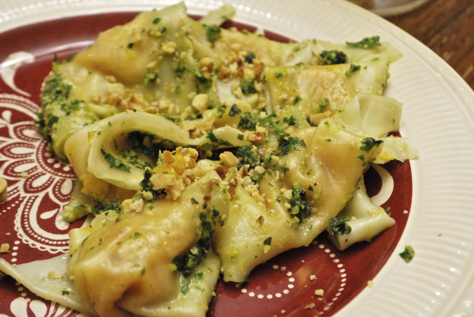 "Pointless" Meals Butternut Squash Ravioli with Spinach Pesto