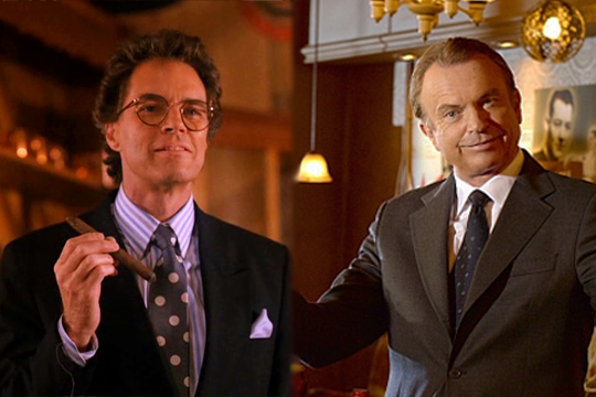 Benjamin Horne (Richard Beymer) en Twin Peaks y Merritt Grieves (Sam Neill) en Happy Town - Cine de Escritor Benjamin Horne (Richard Beymer) en Twin Peaks y Merritt Grieves (Sam Neill) en Happy Town - Cine de Escritor