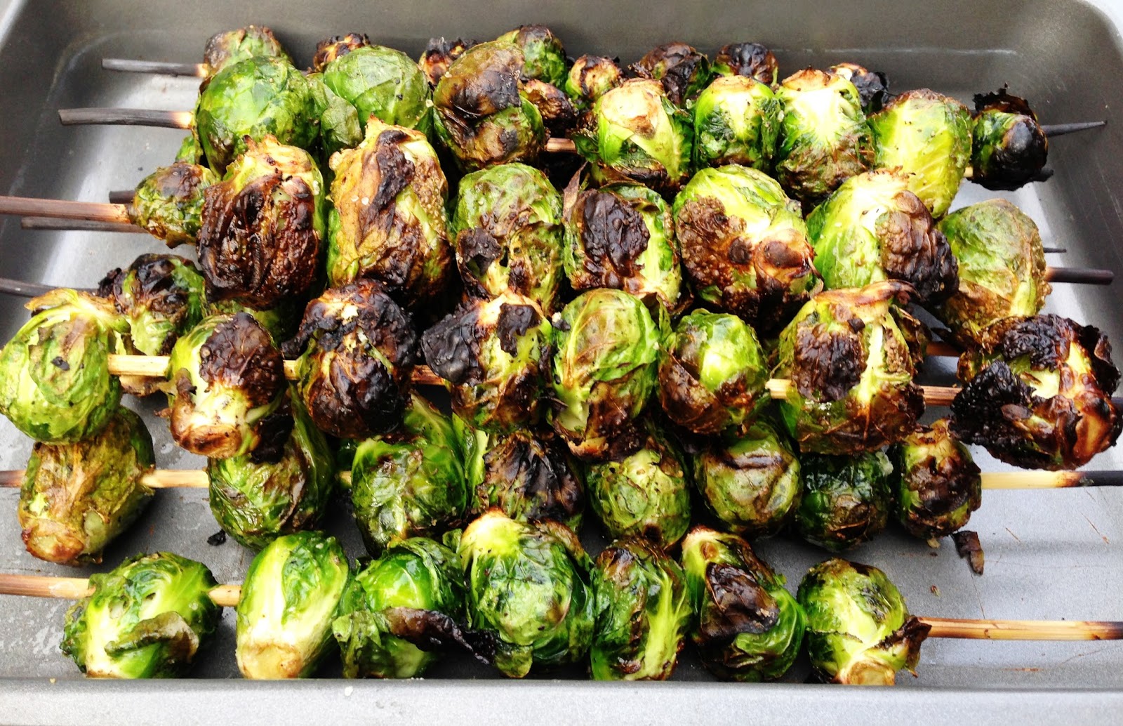 5 Step Veg grilled brussels skewers