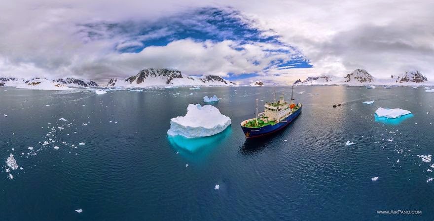 Cruise ship - Cold Yet Beautiful Photos Of Antarctica Taken By AirPano Cruise ship - Cold Yet Beautiful Photos Of Antarctica Taken By AirPano