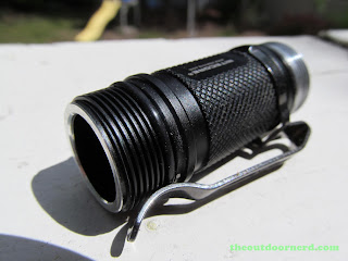 Nitecore MT1A AA Flashlight: Closeup of Threads: Tail Side Nitecore MT1A AA Flashlight: Closeup of Threads: Tail Side