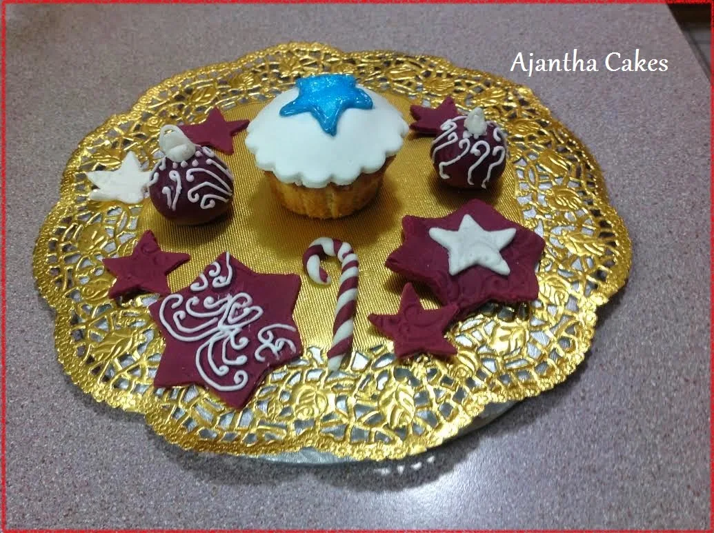 Ajantha Cakes/Christmas Cupcake & Fondant Oranaments