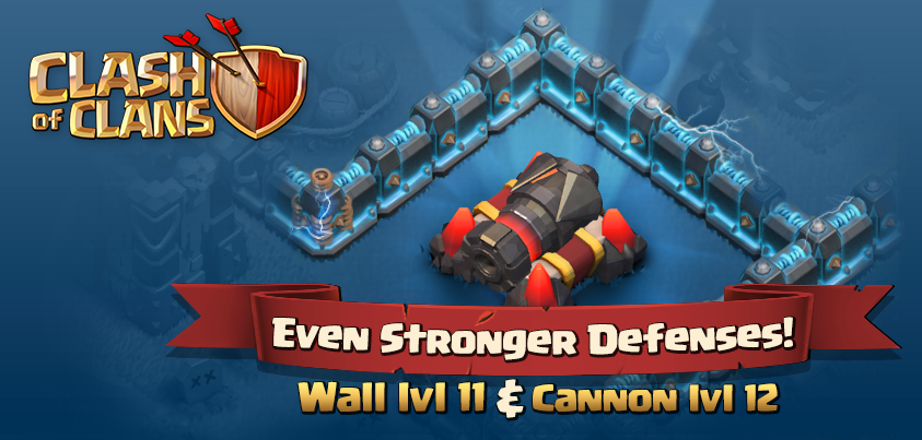 Cannon Level 12 Wall 11 Clash Of Clans Cannon Level 12 Wall 11