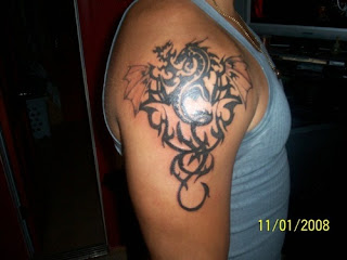 Dragon Style Tribal tattoo design on Guys Arms