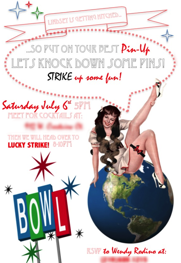 Ashley Thunder Events {ATE INVITES} Lucky Strike Pinup Party