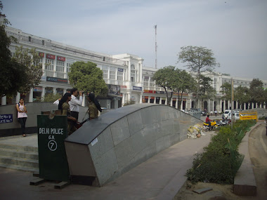 "Rajiv Chowk" metro terminus at Connought Place.