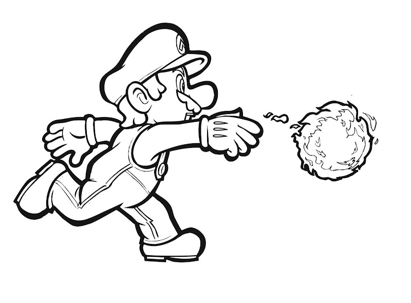 Free Mario Bros Coloring Pages for Kids title=