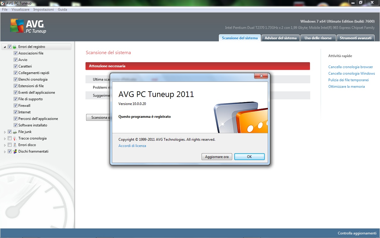 Key license AVG PC Tuneup