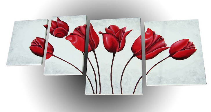 Cuadros de tulipanes rojos