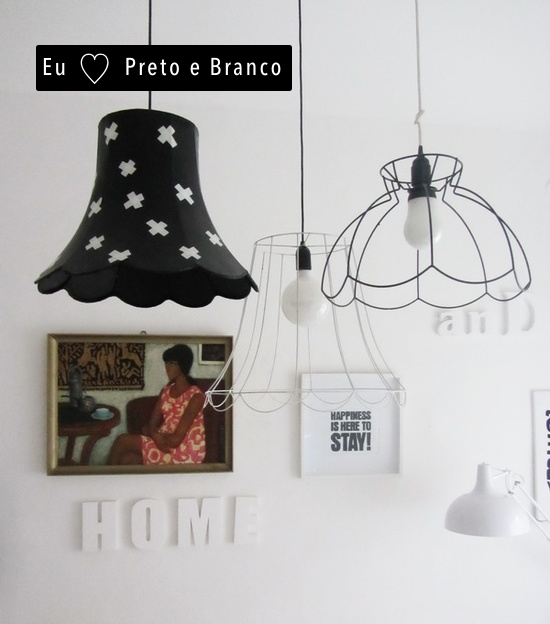 cupula preto e branco - copy e paste abajur cupula preto e branco