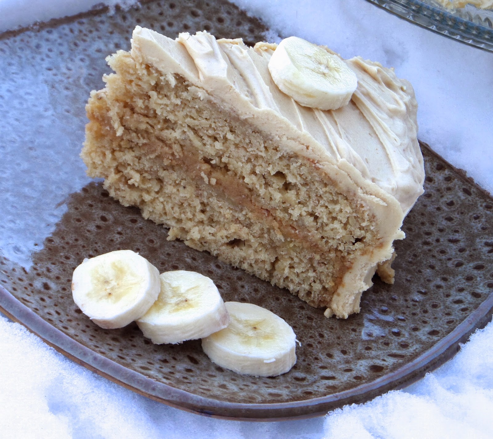Becki Melvie Banana Caramel Layer Cake with Peanut Butter Frosting