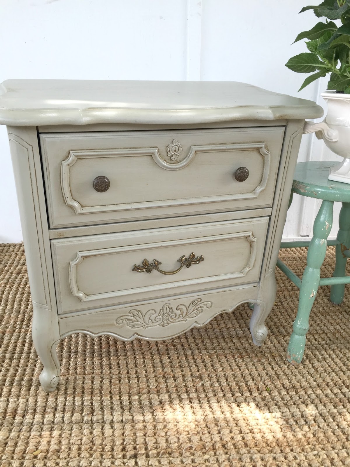 D.D.'s Cottage and Design Smokey Ash French Provincial Nightstands