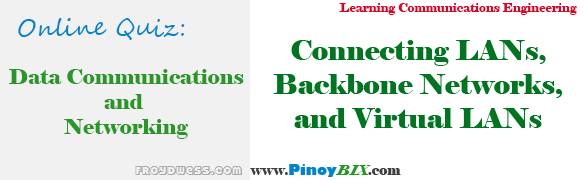 Practice Quiz in Connecting LANs, Backbone Networks, and Virtual LANs Practice Quiz in Connecting LANs, Backbone Networks, and Virtual LANs