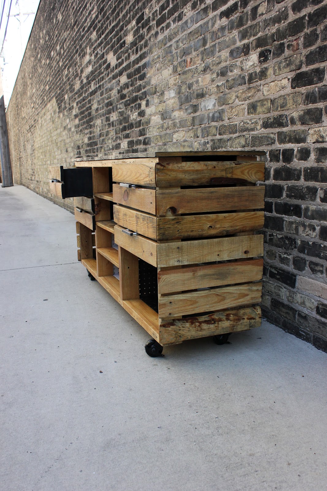 Custom Media Console, made with pallet wood. WILO design farm