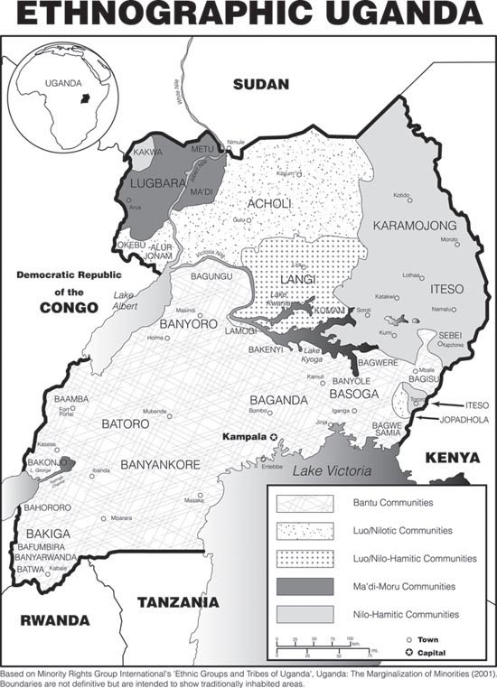 map of uganda showing regions. Most of Uganda#39;s tribal