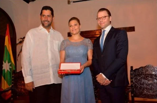 Crown Princess Victoria and Prince Daniel attend a reception hosted by the Mayor of Cartagena in Colombia 