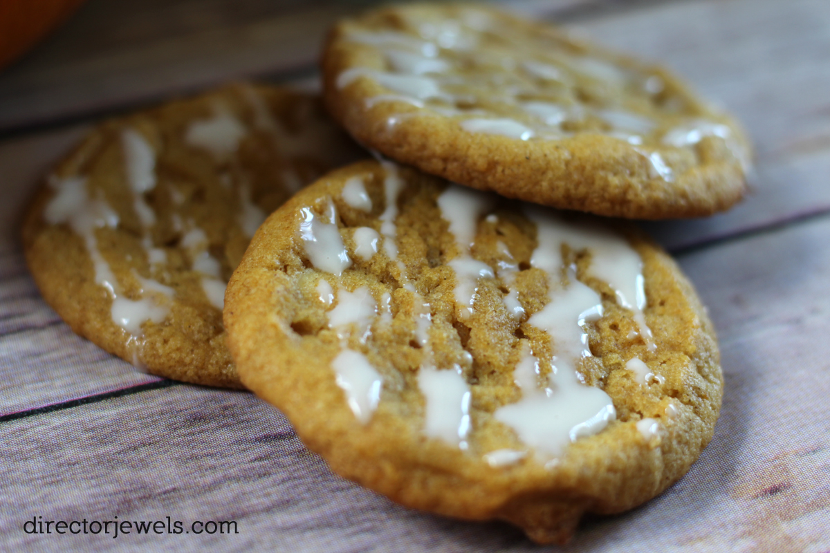 Pumpkin Cookies with Cream Cheese Glaze Recipe | directorjewels.com