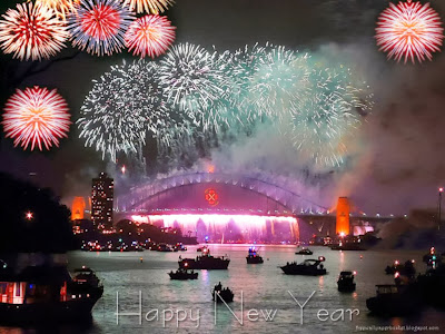 Beach-New-Years-Fireworks-Wallpapers