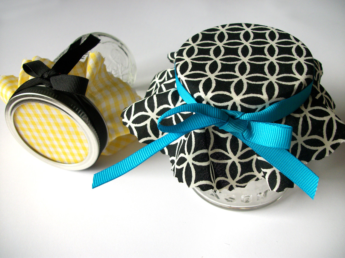 Colorful Adhesive Canning Jar Labels New cloth jam jar covers and