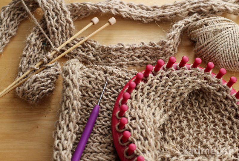 Knitting a Jute Satchel Radmegan