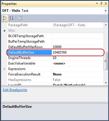 microsoft sql server integration services performance best practice buffer size