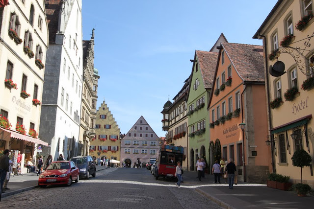 The famous Christmas stores which open all year round, are situated along this street in Rothenburg, Germany The famous Christmas stores which open all year round, are situated along this street in Rothenburg, Germany