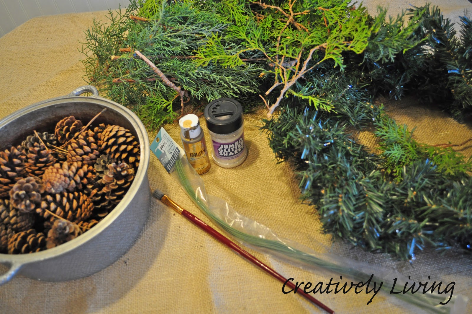 Creatively Living Pinecone Wreath