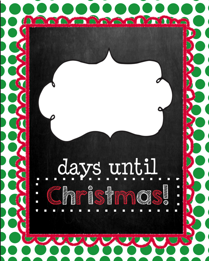 Mrs. MeGown's Second Grade Safari: Days Until Christmas-Chalkboard