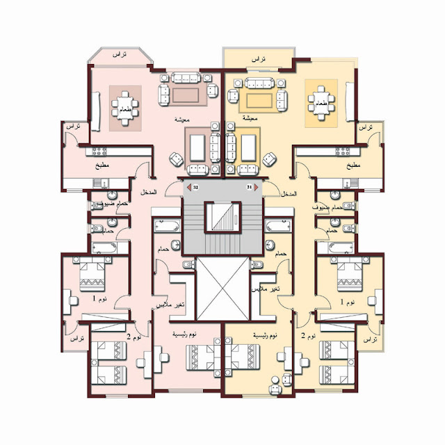 مخططات حديثة عمارات خرائط هندسية عمارة مخطط شقق عمارات هندسة معمارية تخطيط مباني
