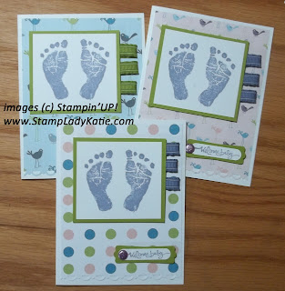 Card made with the Stampin'UP!'s new Baby Prints stamp set and Nursery Nest Designer Paper