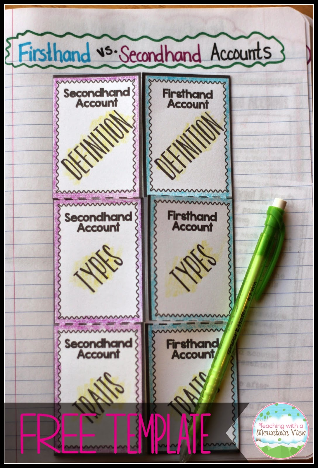 point of view foldable template