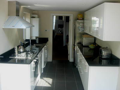 Black granite kitchen worktops