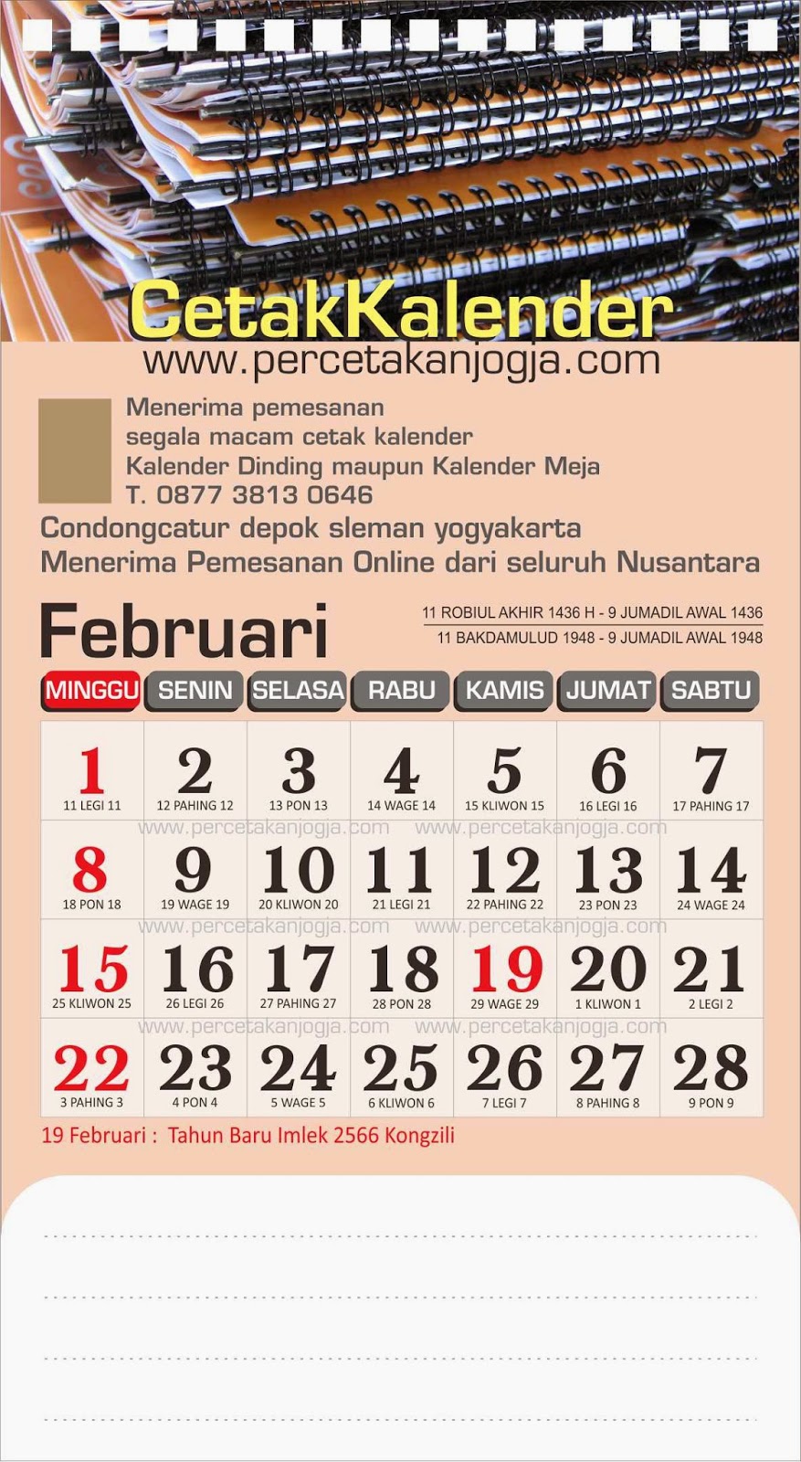 kalender duduk spiral
