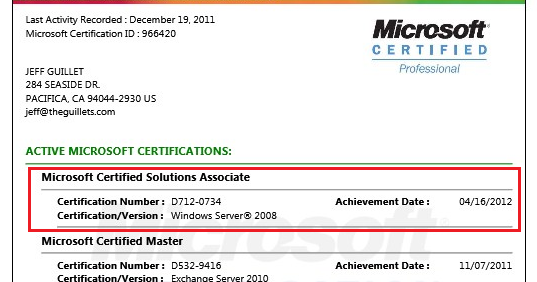Mcse resume 2008