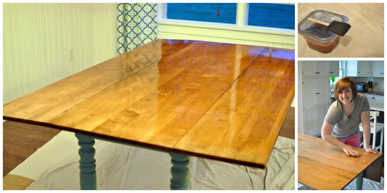 A Nurse And A Nerd Refinishing My Dining Room Table Staining and