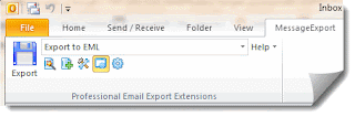 Choosing the "Export to .eml" email export function. Choosing the "Export to .eml" email export function.