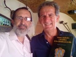 Jose Manuel Pozo, yo y una dedicatoria en mi libro de Heráldica Cofrade del año 1993