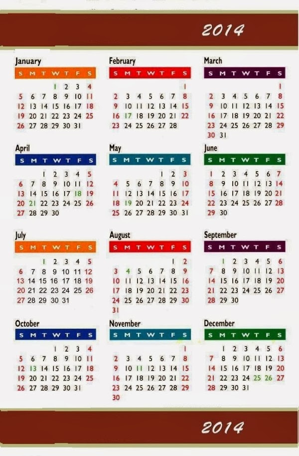 Calendar Designs for 2014 Calendar Designs for 2014