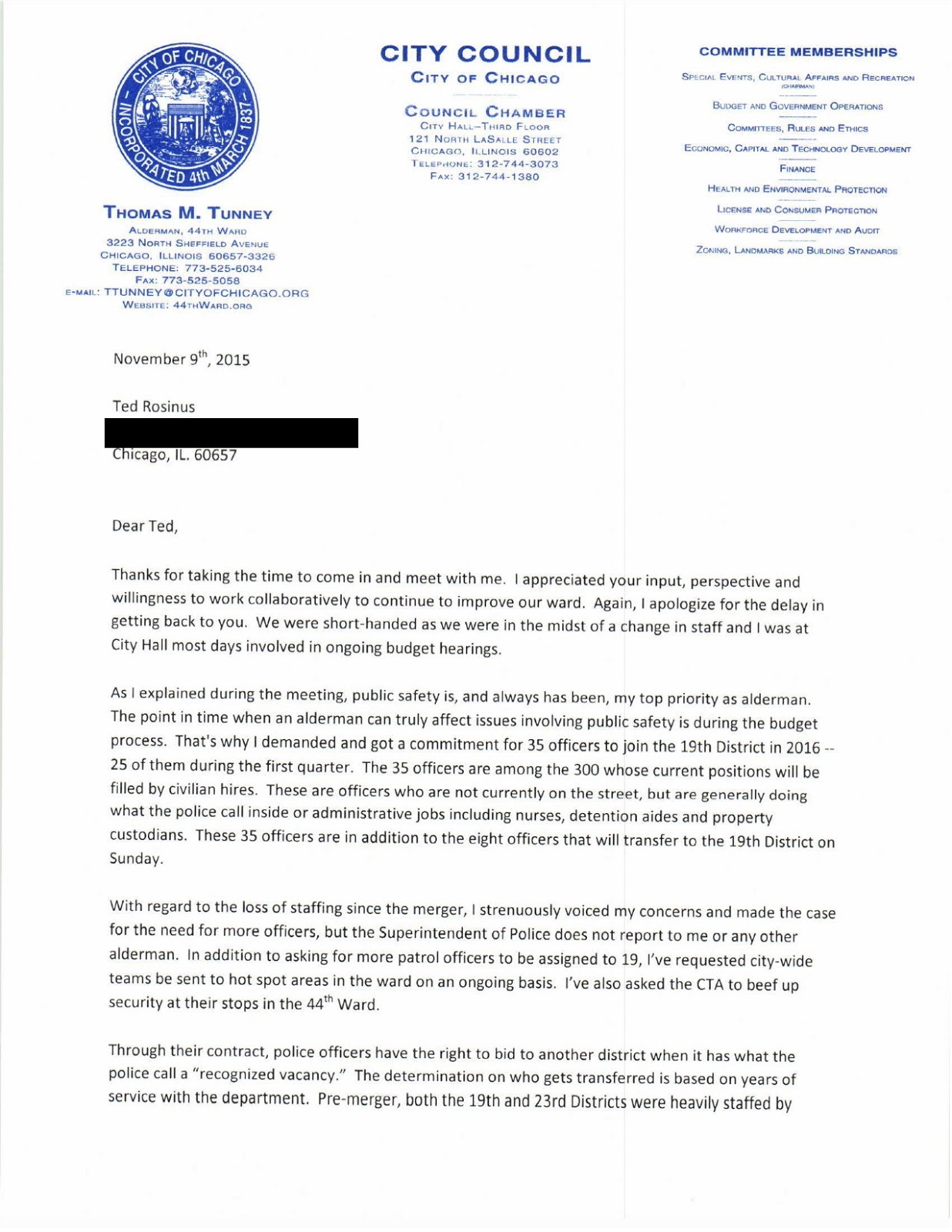 How to write a letter to the township picture