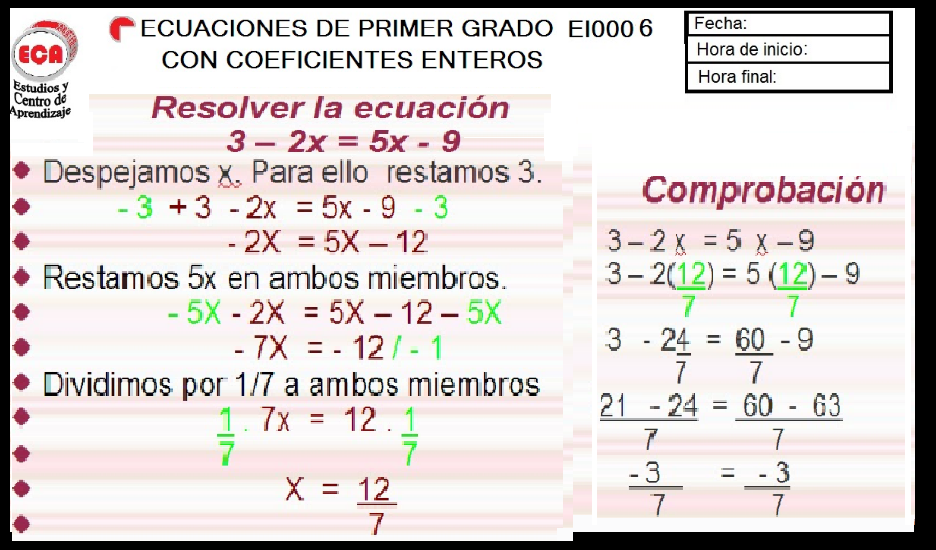 Guillermo Grass ECUACIONES DE PRIMER GRADO CON COEFICIENTES ENTEROS