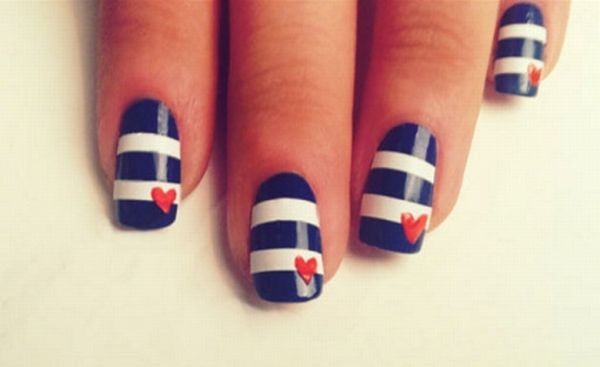 navy nail art
